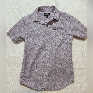 O'Neill Kids Pink and Blue Geometric Button Down Shirt. Size Small
